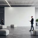 Modern Office Lobby with Blurred Businessmen Moving
