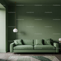 Modern Green Fabric Sofa in Stylish Living Room Interior