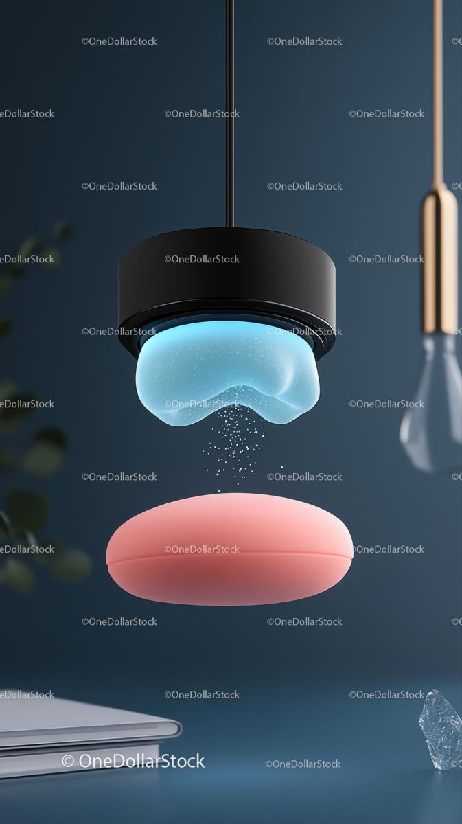 Modern Wireless Smart Speaker with Blue Ambient Light and Innovative Design