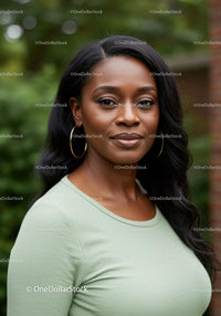 Confident woman with natural makeup outdoors