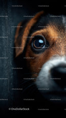 Dog’s Close-Up Eye with Brown Fur and Expressive Gaze