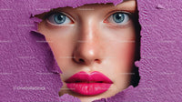 Captivating Female Portrait with Vibrant Pink Lipstick