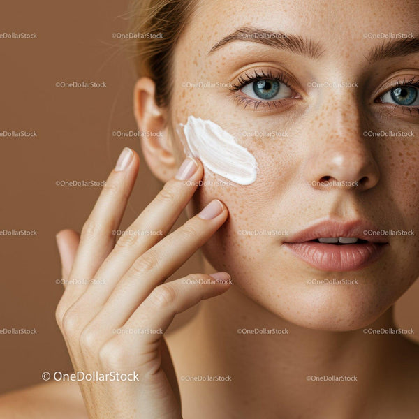 Close-up of Young Woman Applying Face Cream For Youthful Skin