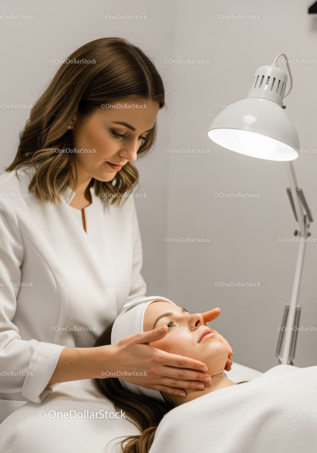 Profesjonalny zabieg na twarz wykonany przez kosmetologa w środowisku spa
