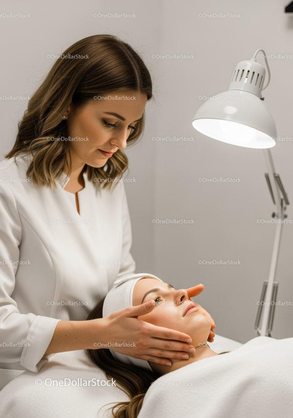 Profesjonalny zabieg na twarz wykonywany przez kosmetyczkę w spa