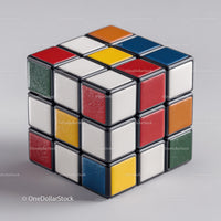 Colorful Rubik's Cube with Vibrant Red, Blue, Green, Yellow, and White Colors