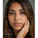 Beautiful Woman with Brown Eyes and Long Hair in Close-Up Portrait