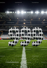 Inflatable Soccer Ball Numbers 999 on Football Field