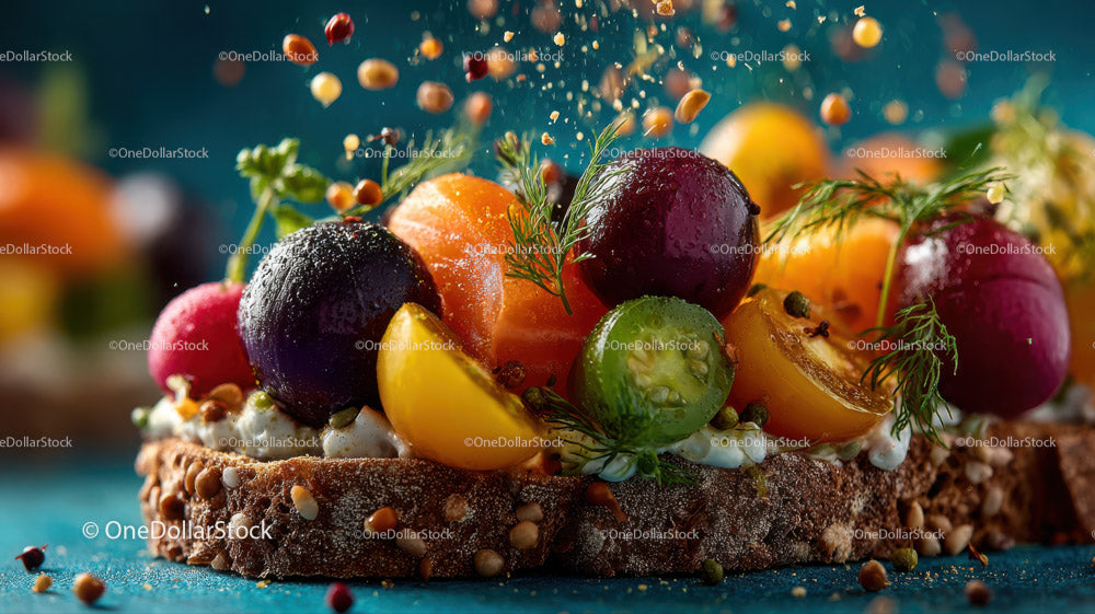 Vibrant Fruit-Topped Toast with Creamy Spread