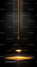 Futuristic Digital Geometry with Neon Light Effects