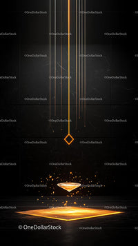 Futuristic Digital Geometry with Neon Light Effects