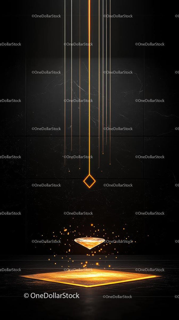 Futuristic Digital Geometry with Neon Light Effects