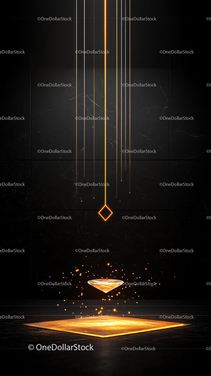 Futuristic Digital Geometry with Neon Light Effects