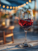 Elegant Glass of Red Berries Drink with Soft Sunset Lights