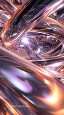 Abstract Metallic Background with Flowing Chrome Textures