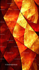 Abstract Geometric Pattern in Fiery Orange and Yellow for Creative Use