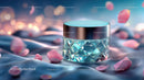 Luxury Cosmetic Jar Surrounded by Delicate Rose Petals