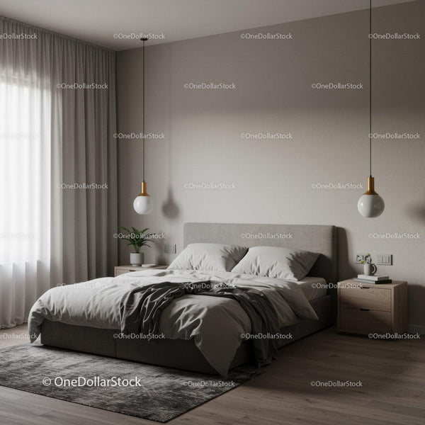 Modern Bedroom with Cozy Bed and Minimalist Decor