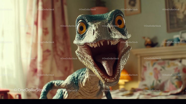 Toy Dinosaur Figure With Open Mouth