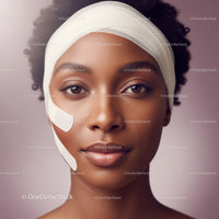 Elegant Portrait of a Black Woman with Flawless Skin and Natural Makeup