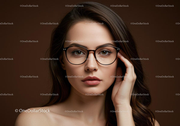 Elegant Woman Wearing Glasses for Fashion and Beauty Portrait