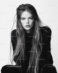 Stunning Female Portrait with Long Hair and Intense Gaze