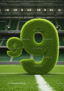 Green Grass Number Nine on Football Field