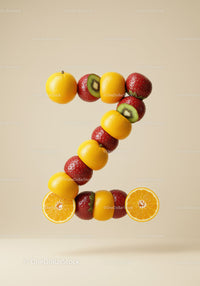 Number Seven Composed of Fresh Mixed Fruits