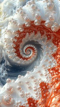 Abstract Spiral Art with Liquid Texture and Vibrant Colors