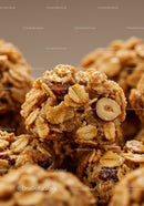 Crunchy oatmeal clusters with nuts and dried fruit