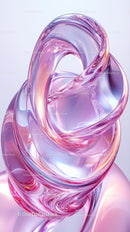 Elegant Pink and Purple Abstract Glass Sculpture for Modern Decor