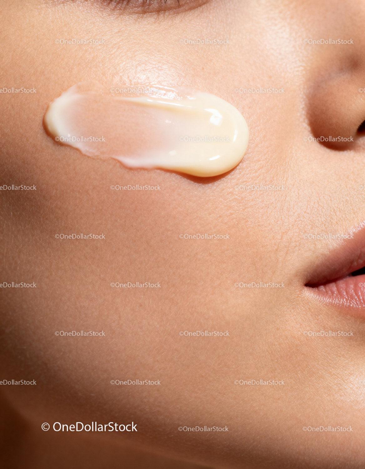 Smooth moisturizer applied on healthy glowing skin