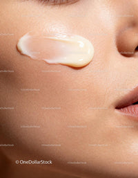Smooth moisturizer applied on healthy glowing skin
