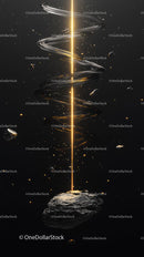 Futuristic Spiral Galaxy and Cosmic Dust in Outer Space