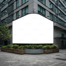 Blank Street Billboard Outside Modern Office Building