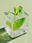 Refreshing Mint and Lime Ice Cube with Bubbles