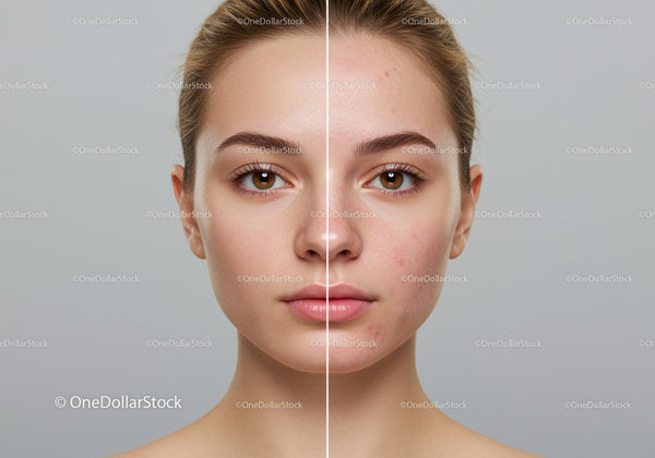 Young Woman with Clear Skin and Acne-prone Skin
