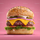Juicy Cheeseburger with Fresh Vegetables and Melted Cheese