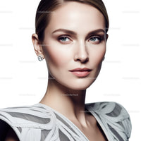 Elegant Woman with Striking Blue Eyes and Sophisticated Style