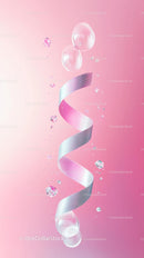 Elegant Water and Ribbon Abstract with Pink Gradient Background