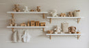 Nursery Shelves with Plush Toys and Wooden Baby Accessories