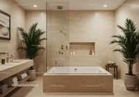 Luxury Modern Bathroom with Spa Tub and Greenery for Relaxation