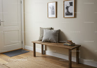 Cozy Entryway with Wooden Bench and Wall Art for Modern Homes