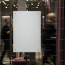 Blank white signboard in stylish modern interior setting
