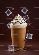 Iced Coffee with Whipped Cream and Chocolate Drizzle