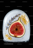 Fig and Lavender Encased in Ice with Honeycomb