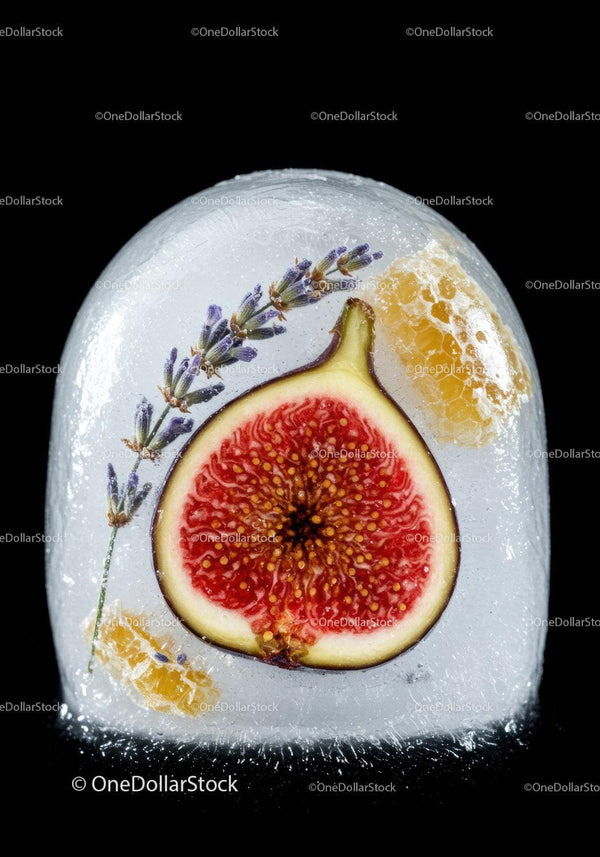 Fig and Lavender Encased in Ice with Honeycomb