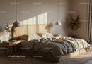 Cozy bedroom with natural light and minimalist decor