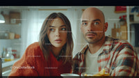 Surprised Couple Drinking Coffee in Cozy Modern Kitchen