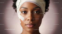 Elegant Close-Up of Black Woman with Natural Beauty and Glowing Skin